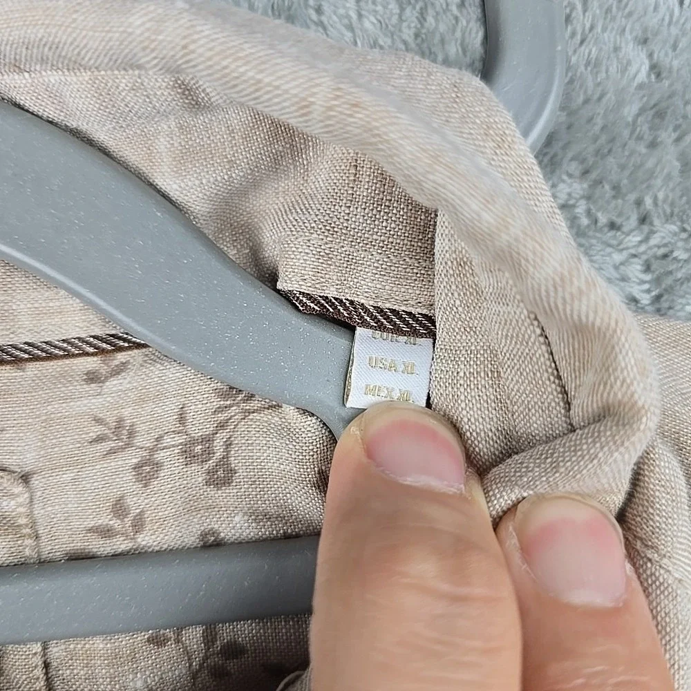 Porter &‎ Ash 100% Linen Shirt Mens XL Biege Lighteight Short Sleeve Button Up - Picture 5 of 9